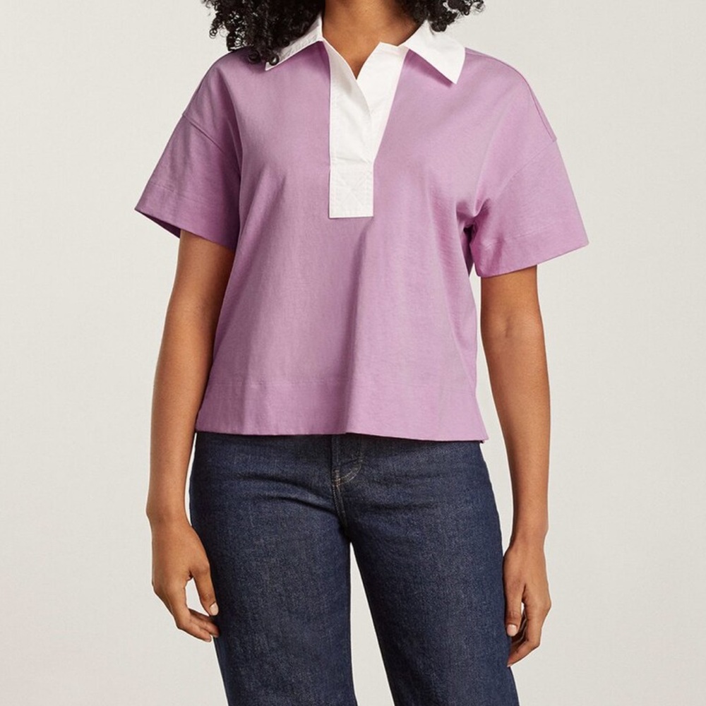 NEW Everlane lavender and White Collared Shirt 100% organic cotton 
 size XXS,S